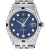 Rolex Pre-Owned Men's Datejust Stainless Steel & 18K White Gold Blue Diamond Dial Jubilee Watch