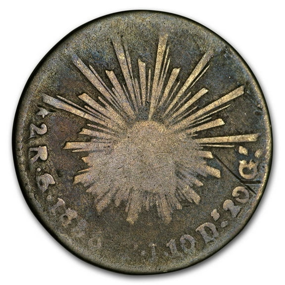 Mexico Liberty Cap and Rays 2 Reales Silver Avg Circ Random Dates