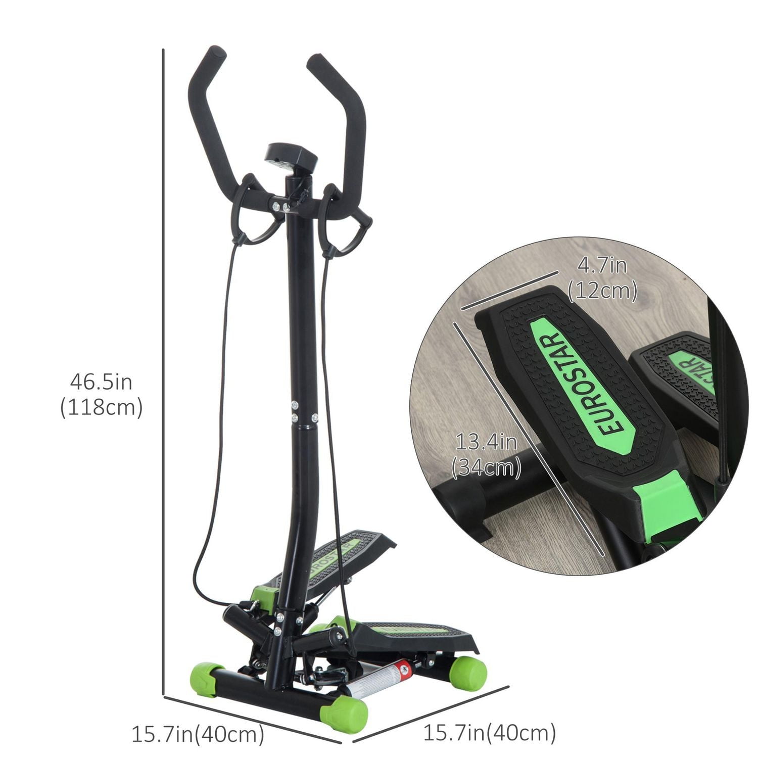 Adjustable Twist Stepper Mini Twister Stepper Home Gym w/ LCD Monitor and Ropes