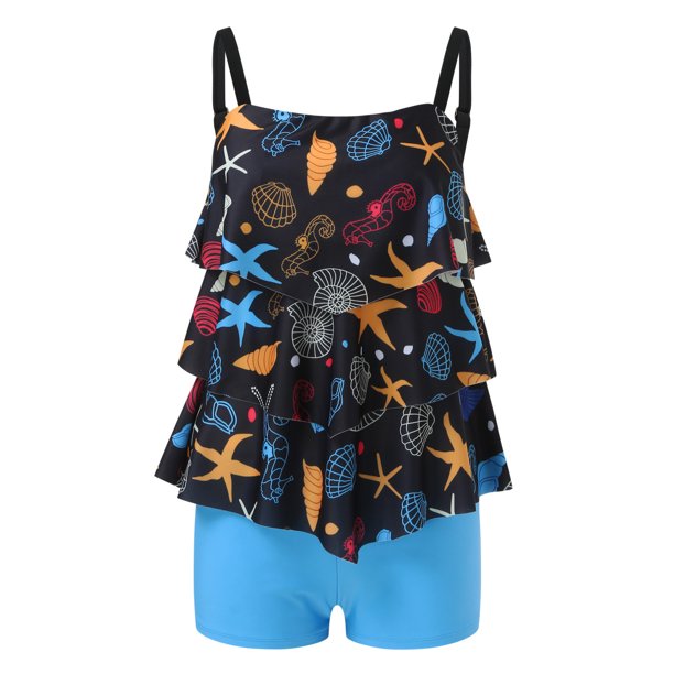 nsendm Women Flowy Tankini Swimsuits With Shorts V Neck Swim Tank Tops