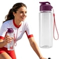 thumbnail image 2 of Sports Water Bottle with Leak Proof Flip Top Lid BPA Free Reusable Plastic Water Bottle for Daily Gym and Outdoor Travel Portable Handheld Water Bottle with Hand Wrist Strap Coffee, 2 of 6