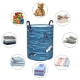 thumbnail image 6 of Gaeub Sharks on White Blue Striped Dirty Clothes Storage Basket, Toy Storage Bin for Storing Clothing, Diapers, Toys - Medium, 6 of 8