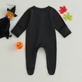 thumbnail image 4 of Douhoow Baby Girl Boy Halloween Pumpkin Romper Long Sleeve Skeleton Print Footies Bodysuit Fall Clothes 0-18 Months, 4 of 8