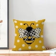 thumbnail image 4 of Summer Outdoor Pillow Covers 18x18 Inch 2 Pcs, Mustard Yellow Honey Bee Polka Dots Decorative Throw Pillows,Bumble Bee Farmhouse Decor Pillowcase Linen Cushion Cover for Home Couch Sofa Bed, 4 of 6