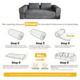 thumbnail image 5 of HOYOA 78.74" Sleeper Sofa Bed with Two Pillows, Comfy Modular Convertable Sofa Couch for Living Room, Small Spaces, Gray, 5 of 8