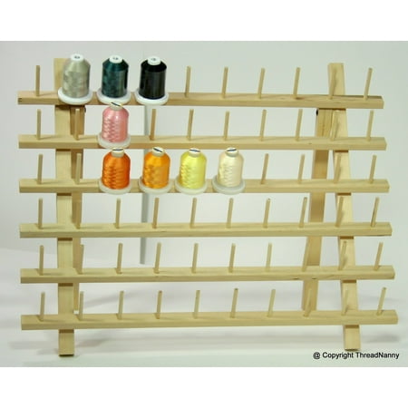 Robison Anton Embroidery Thread - Set of 2 WideBase 60 Spool Thread Racks for Sewing - Quilting - Embroidery Spools with WIDE BASE for Robison Anton / Floriani and other Mini King Cones from ThreadNanny