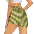 thumbnail image 3 of Bixox Women's Mardi Gras Purple Yellow Plaid pattern 2 in 1 Running Shorts - Lightweight Athletic Workout Gym Yoga Shorts Liner with Pockets -, 3 of 7