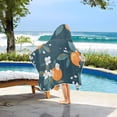 thumbnail image 3 of Yayeee Kids Hooded Towels Toddler Soft Absorbent Beach Bathing Wrap 50" x 23.5", Blue Oranges, 3 of 5