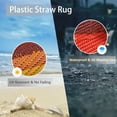 thumbnail image 4 of BERTHMEER 5'x8' Plastic Straw Outdoor Rugs，Reversible Waterproof Patio Carpets for Deck，Camping，Beach，Picnic，RV，Backyard，Porch，Garden and Balcony，Stripes，Red Orange, 4 of 8