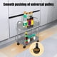 thumbnail image 4 of Estantería de almacenamiento rodante de 2 niveles, carrito organizador de plástico transparente con ruedas para cocina, baño, sala de estar, armario de almacenamiento multiusos., 4 of 6