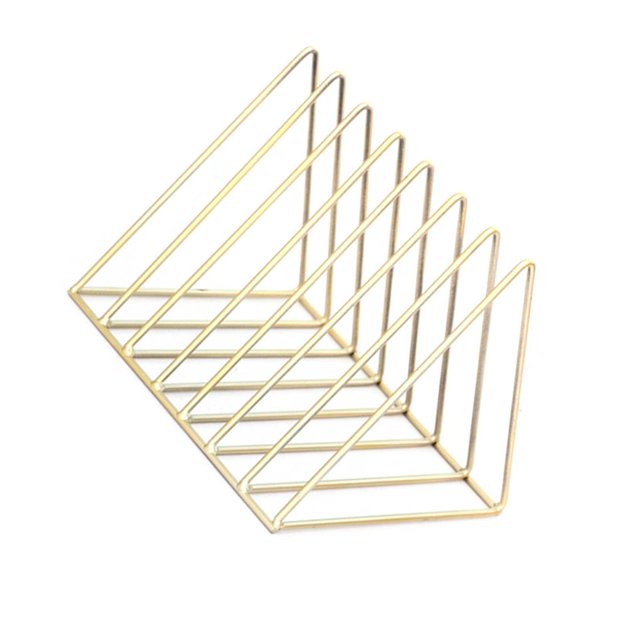 Triangular Iron Book Shelves Desktop Storage bookshelf; Triangular book rack; Rack Shelf File Magazine Storage Box Iron Bookcase