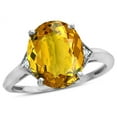 thumbnail image 2 of Star K � Large Oval 12x10 Genuine Citrine 3 Stone Trillion Setting Ring, 2 of 9