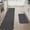 Charcoal, variant on Scalloped Kitchen Rugs and Mats 2PCS, Kitchen Mats for Floor, Non-Slip Washable Kitchen Runner, Absorbent and Stain Resistant Rugs for Kitchen, Laundry & Sink, 17"x30"+17"x60", Taupe