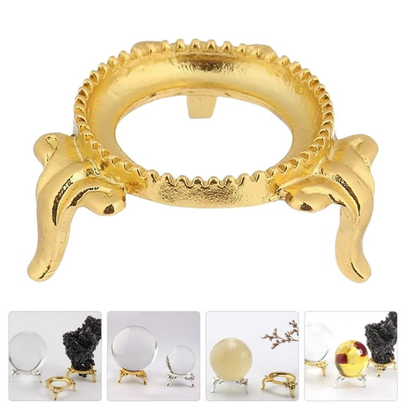 Kkewar Golden Alloy Crystal Ball Stand Decorative Display Base for Home Decor 4.5 inches