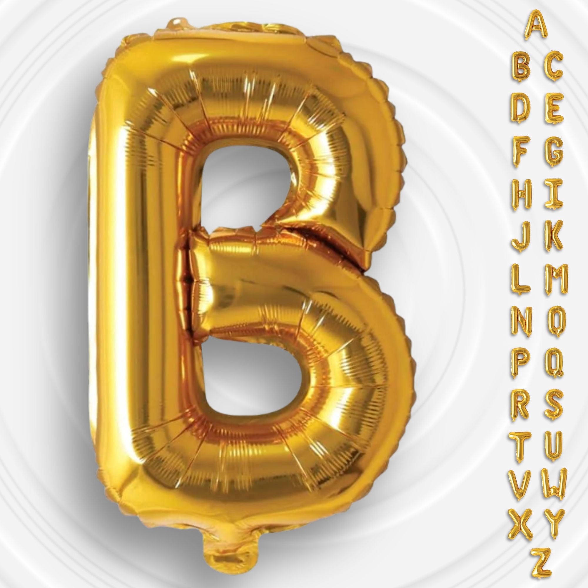 Gold Letter B Mylar Foil Balloon 16 Inch - Air Filled Only Metallic Balloons for Birthday Party, Wedding Anniversary Graduation Engagement Decoration