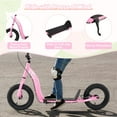 thumbnail image 4 of Gymax Kids Scooter w/ Adjustable Height Handlebar 12'' Inflatable Wheels Handbrake Pink, 4 of 10