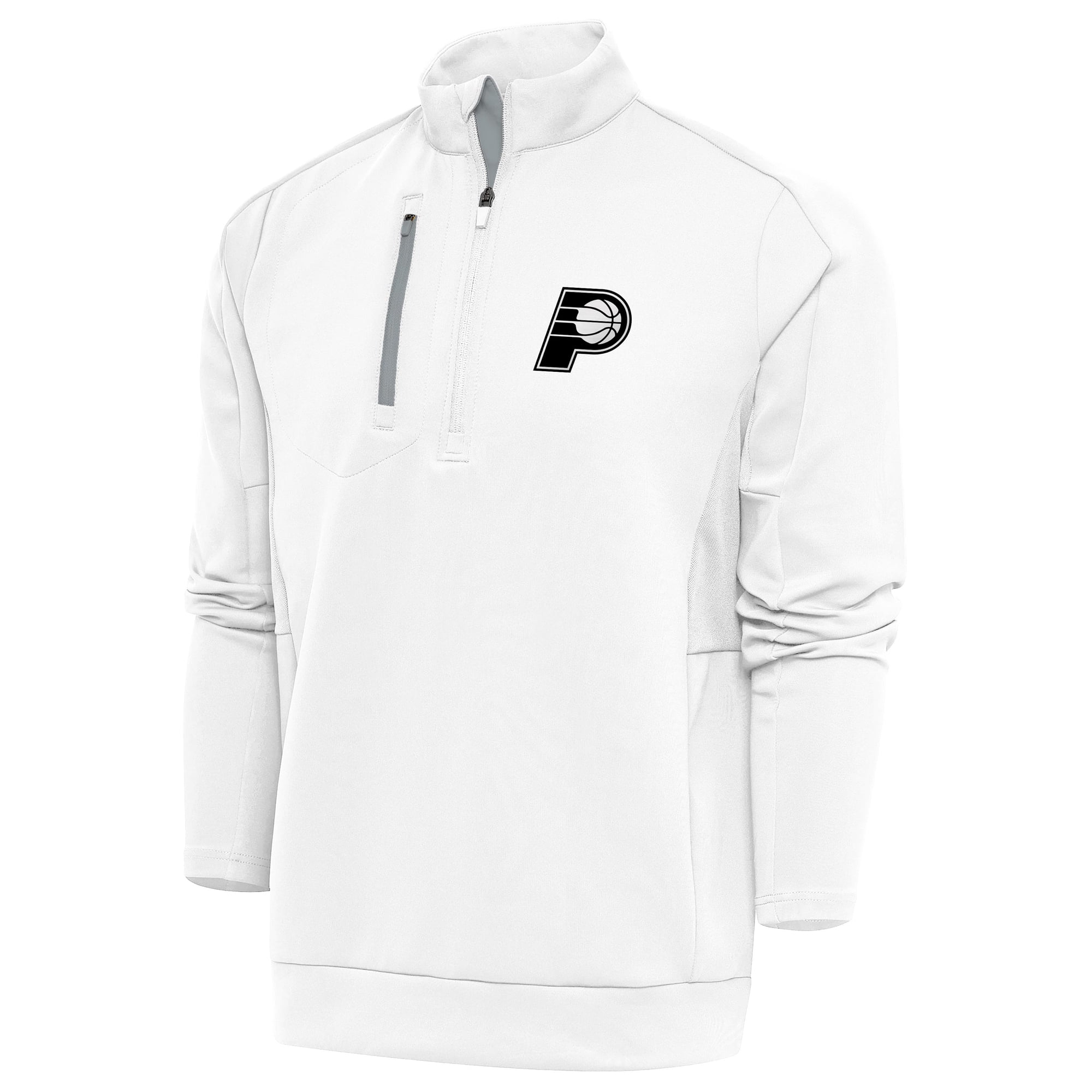 Men's Antigua White Indiana Pacers Metallic Logo Generation Quarter-Zip Top