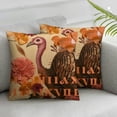thumbnail image 3 of nygtbtfer Thanksgiving Pillow Set of 2Fall Theme Throw Pillow Covers Cartoon Turkey Pattern Happy Thanksgiving Pillow Case Pumpkin Cushion Covers Garden Sofa Couch Decor White, 3 of 7