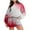 Red, variant on XFLWAM 2 Piece Sets for Women Fashion Casual Sweatsuits Long Sleeve Gradient Color Loose Tops Sweat Shorts Loungewear