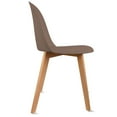 thumbnail image 6 of Set of 4 Modern Armless Dining Chair Set with Molded Plastic Seat Shell and Solid Wooden Legs, Brown, 6 of 12
