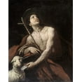 thumbnail image 2 of Ferraro, Orazio 12x14 Black Ornate Wood Framed with Double Matting Museum Art Print Titled - Saint John The Baptist, 2 of 4