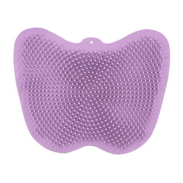 Limpiador de pies y ducha, frotador de espalda para ducha, cómoda almohadilla de para limpieza de pies con ventosas para viajes en casa y bañer Púrpura