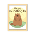 thumbnail image 1 of Estados Unidos y Canadá el día de la marmota de febrero Cuadro de madera decorativa marco de casa A4, 1 of 3