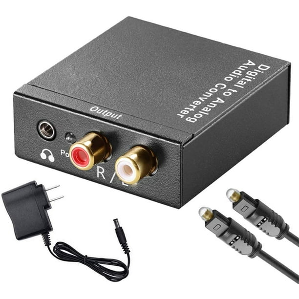 AUTOUTLET Convertisseur optique vers RCA 192 kHz convertisseur audio  numérique vers analogique convertisseur audio Spdif/optique/Toslink vers  RCA avec