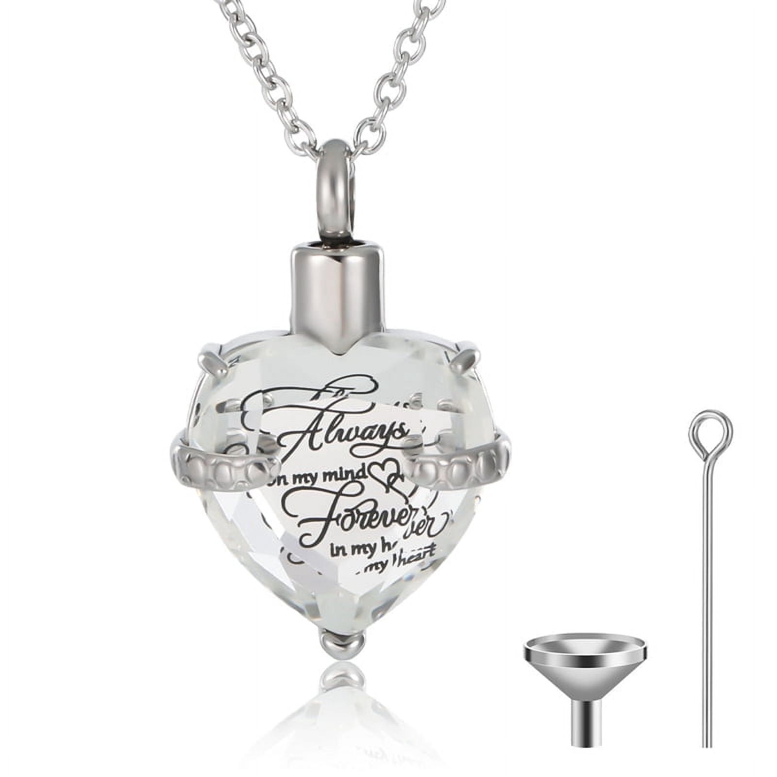 Collier Urne Funéraire En Acier Inoxydable - Détachable - Pour Cendres - Homme/Femme - Neuf