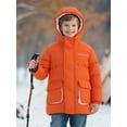 thumbnail image 3 of HILEELANG Kids Big Boys Lightweight Puffer Jacket with Hood Warm Light Weigh Water-Resistant Winter Coat for Kids 6-13, Bright Orange Safety Color, 3 of 9