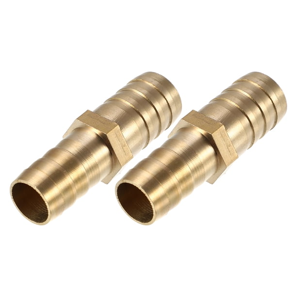 2 uds 16mm-14mm espiga de manguera de forma recta tubo de púas recto conector de montaje de manguera de latón