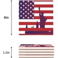 thumbnail image 3 of FMSHPON Independence Day American Flag Statue of Liberty Set of 8 Coaster for Drinks, Absorbent Ceramic Stone Coasters Cup Mat with Cork Base for Home Kitchen Room Coffee Table Bar Decor, 3 of 4