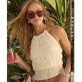 thumbnail image 2 of Women 2 Piece Maxi Skirt Set Y2k Lace Up Back Tank Top Flowy Ruffle Long Skirt Outfits Going Out Beachwear Milky XL, 2 of 6