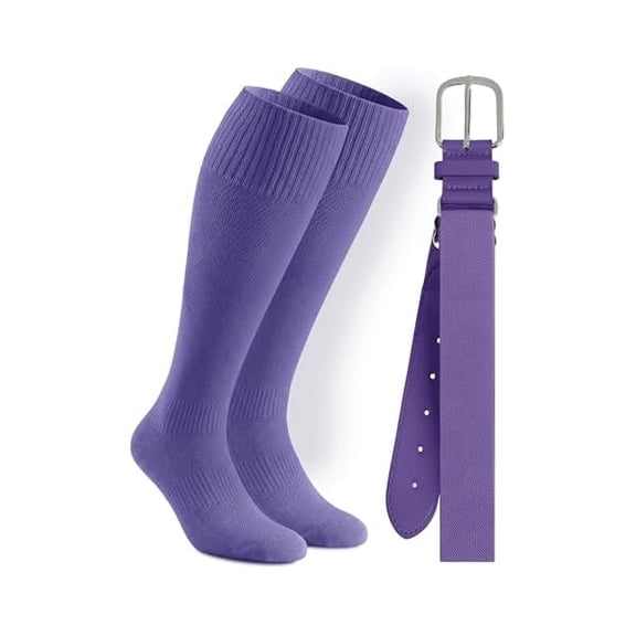 Eryueer Baseball Socks and Belt Combo Youth Boys Adjustable Softball Football Socks and Elastic Baseball Belts for Boys Girls