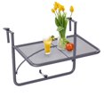thumbnail image 1 of Outsunny Adjustable Balcony Hanging Railing Table, Metal Mounting Mini Wall Desk, Outdoor Flower Stand Serving Table, Grey, 1 Count, 1 of 10