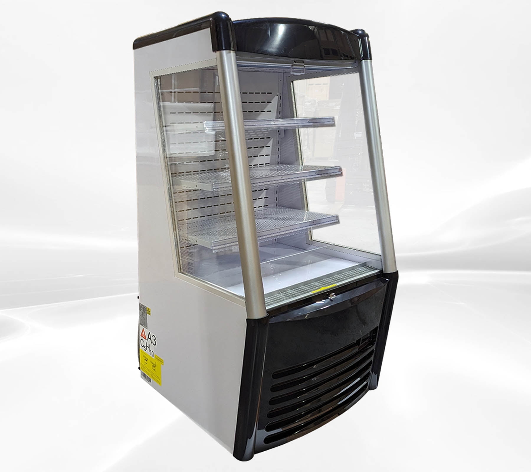 29 in. Open Air Refrigerator Display Merchandiser, 8.6 Cu. Ft., NSF Commercial Grab & Go Cooler, Black
