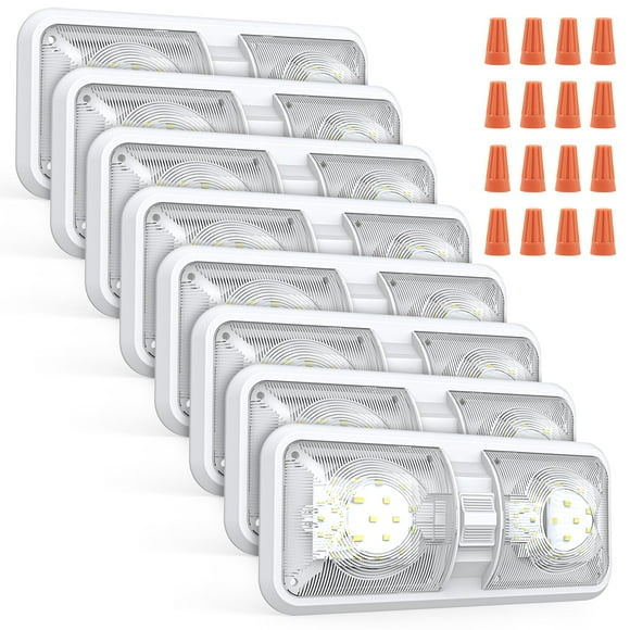 Luces interiores para RV Aaleds 12V 1000 lm blanco natural, paquete de 8