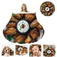 thumbnail image 3 of Darzheoy Realistic Food Blanket, 47" Towel Blanket Lightweight and Soft Flannel Novelty Decorative Blanket, Round Fuzzy Blanket on Bed Couch Chair for Pet, 3 of 9