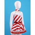 thumbnail image 4 of Miutii Kids Girls Ms.Santa Candy Cane Striped Christmas Outfits Sleeveless Ballet Leotard Tutu Dress with Hat Dancewear Red 16, 4 of 7