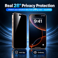 thumbnail image 3 of Charlore 2 Pack Privacy Screen Protector for iPhone 17 Pro Max, 9H Tempered Glass, 28° Anti-Spy, Easy Installation Frame, Case-Friendly Design, 3 of 11