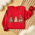 thumbnail image 4 of Cavosen Christmas Womens Hoodies Pullover Crew Neck Long Sleeve Ugly Pullover Christmas Tree Solid Stretch Loose Blouses Party Shirt Tops, 4 of 5