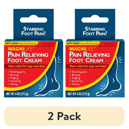 (2 pack) MagniLife Pain Relieving Foot Cream, Moisturizing Formula Relieves Pain, 4 oz.