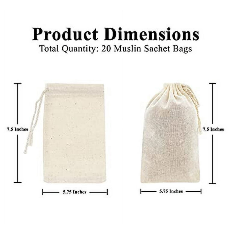 See-thru Muslin Bags with Cotton Drawstring, Wholesale Drawstring