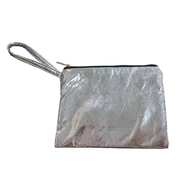 Bolso de mano plateado Sonducket portátil duradero con cremallera