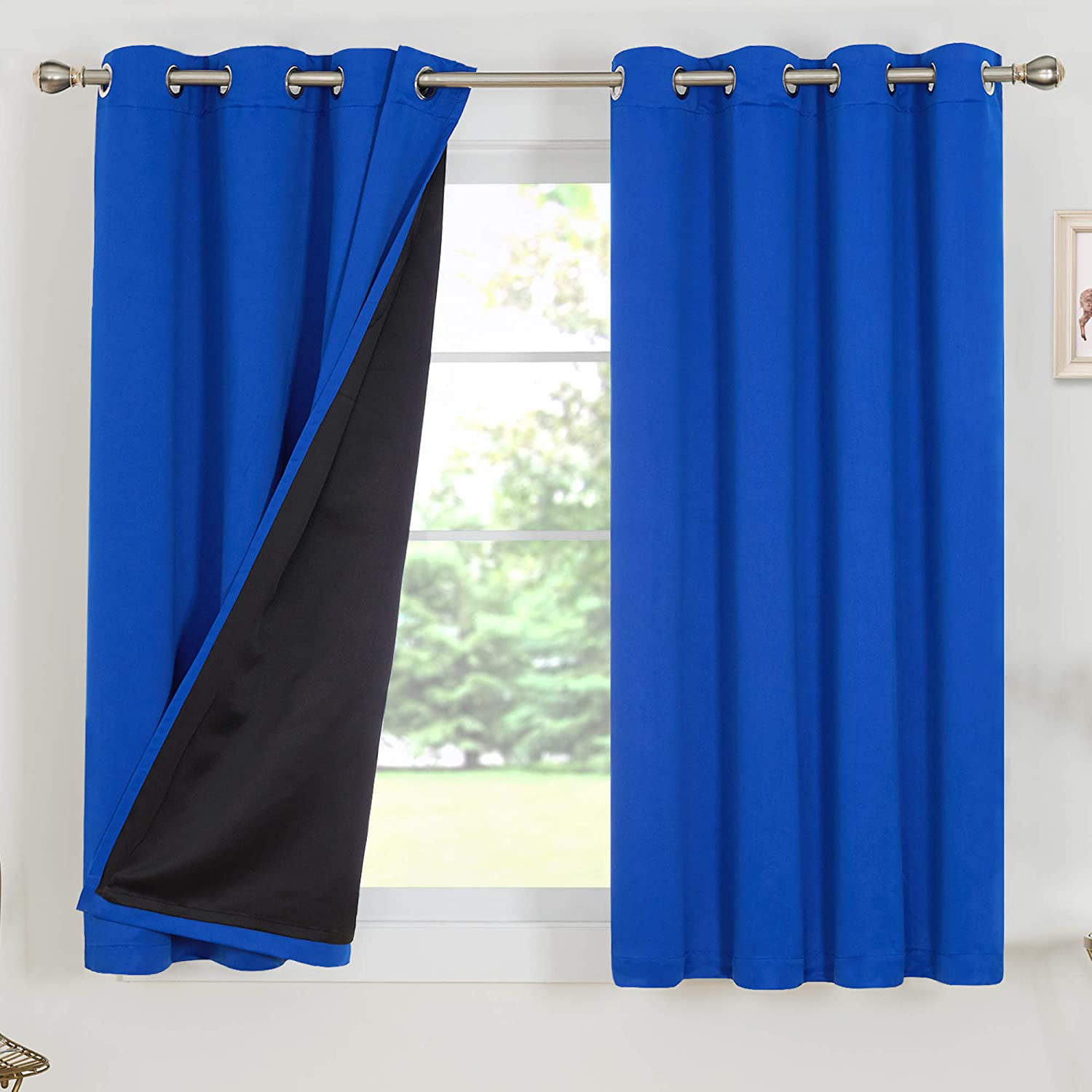 READY MADE THERMAL BLACKOUT CURTAINS LINING FOR PENCIL PLEAT CURTAINS WITH HOOKS 
