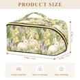 thumbnail image 4 of FORMRS Makeup Bag Travel Cosmetic Organizer for Women Fold Flat Zipper Pouch with Handle, Yellow Floral Rabbit, 4 of 8