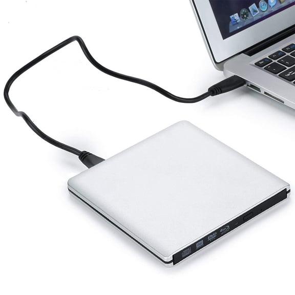 VIPQV External Blu Ray DVD Drive, Support 50G Disc Read/Write Bluray Drives, Portable 3D Blu Ray Burner with USB 3.0 & Type-C, 4K Slim BD/DVD/CD Writer Compatible with Windows XP/7/8/10/11 & MacOS