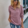 thumbnail image 4 of Sudadera con capucha de manga larga con bolsillo y cremallera para mujer, 4 of 8