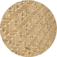 thumbnail image 1 of Ahgly Company Tapis d'Intérieur Rond Lavable en Machine Jaune Orange Transitionnel, 5 Pieds Rond, 1 of 7