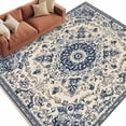 thumbnail image 2 of 6'x9' Area Rugs, Blue Boho Indoor Outdoor Area Rug for Living Room Bedroom, Rustic Southwestern Ethnic Geometric Washable Bathroom Rugs Kitchen Floor Carpet Mats Home Decor Aesthetic, 2 of 8